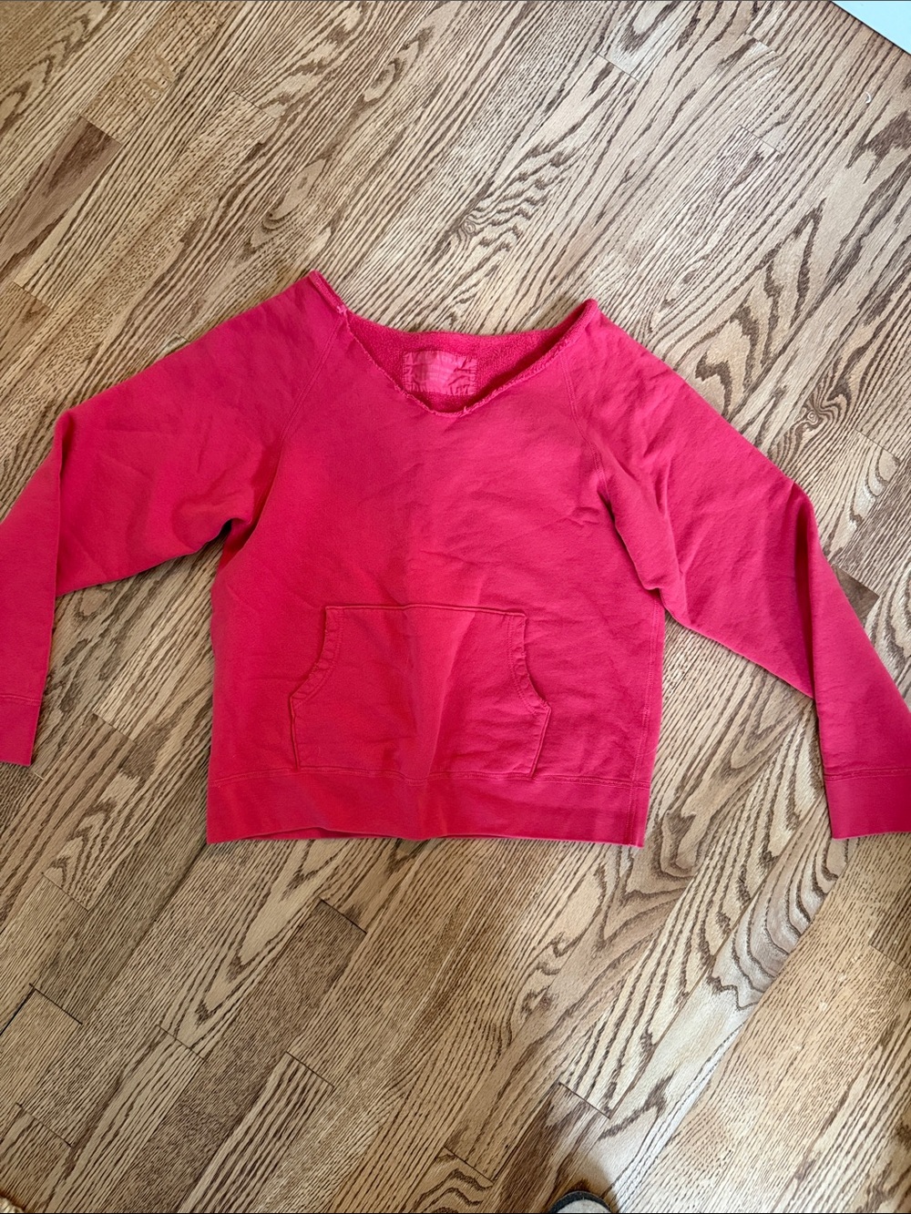 Nili Lotan Red V-Neck Pullover Sweatshirt